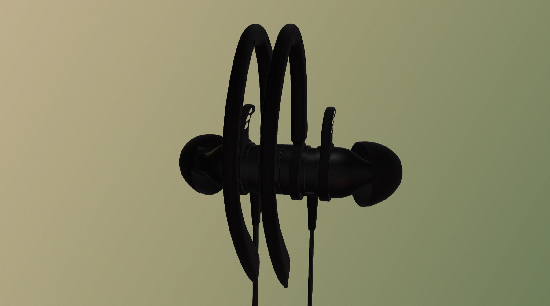Rift Earbuds 3D model, moody render