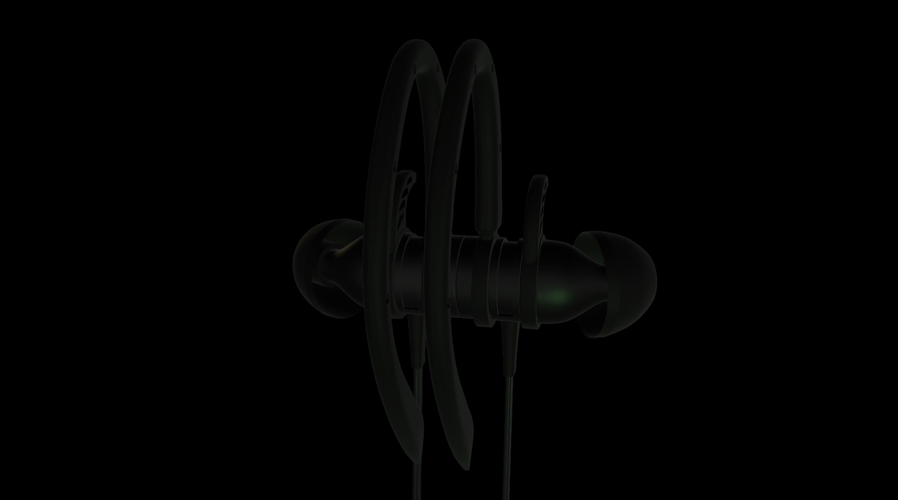 Rift Earbuds 3D model, dark render