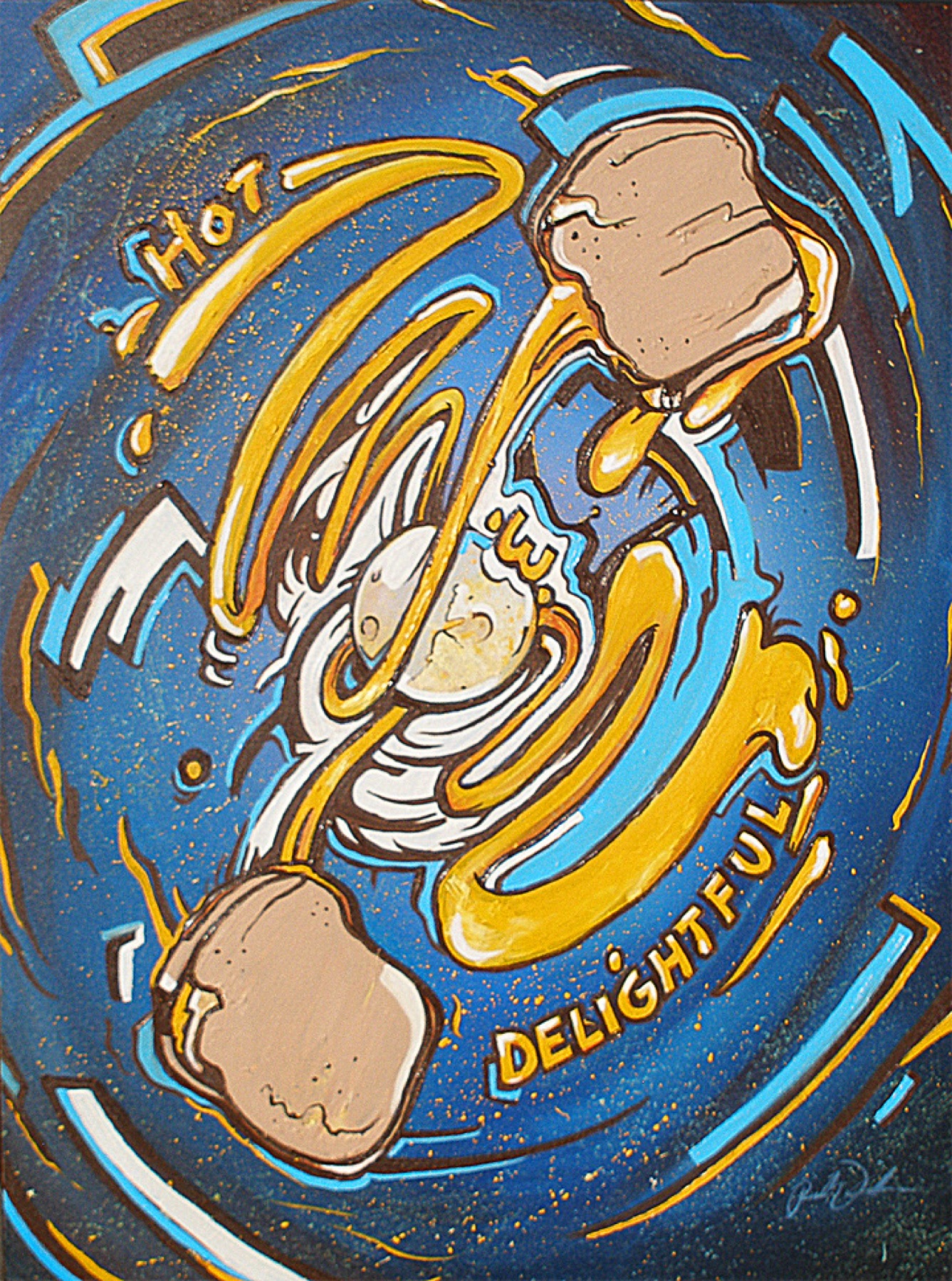 "Hot Delightful" painting, tornado sandwich
