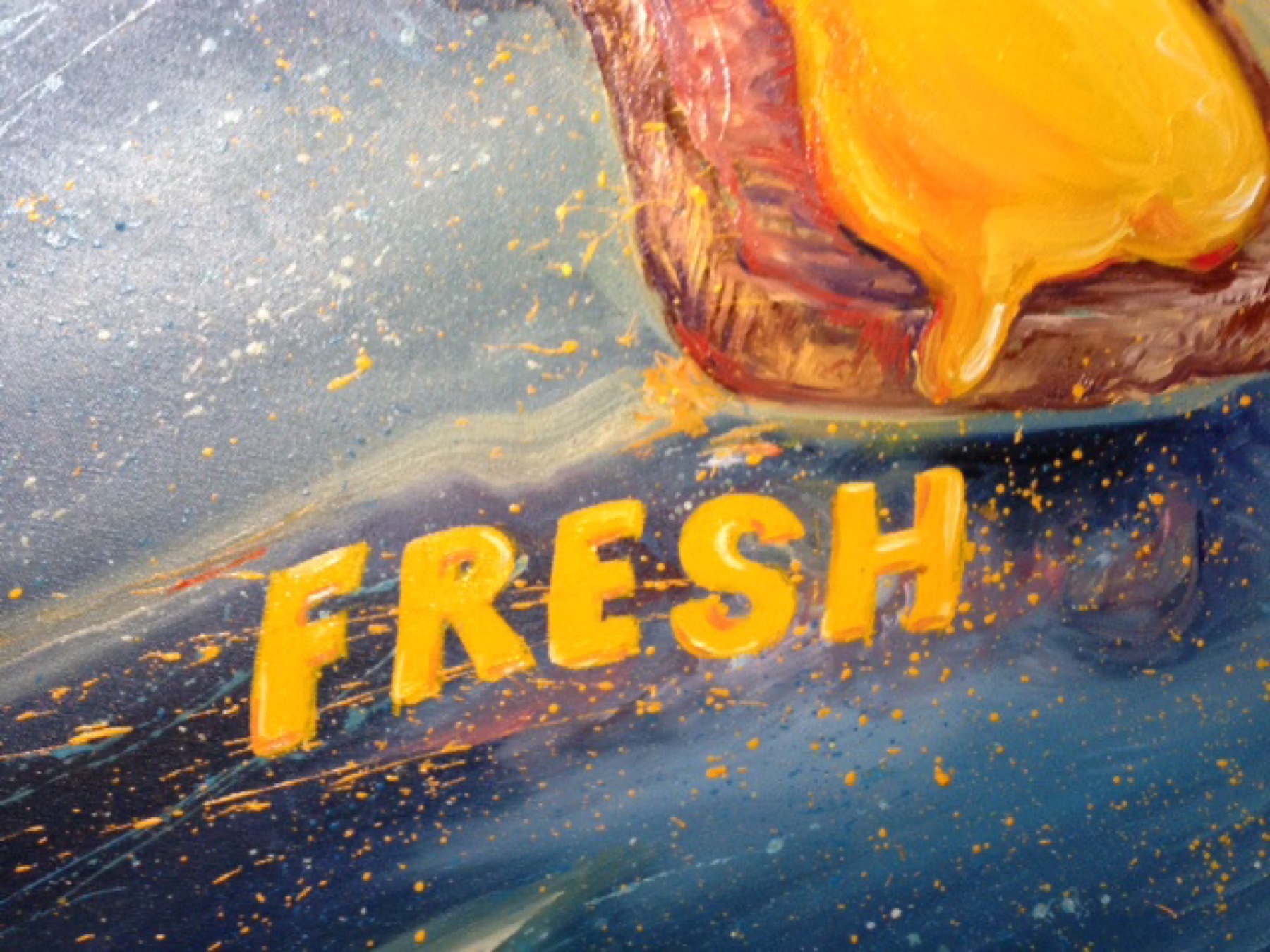 "Fresh" painting detail, close-up