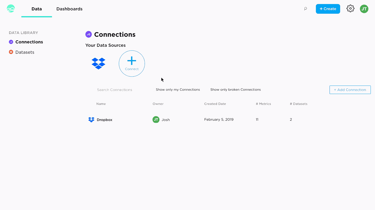 Connecting a data source in Grow