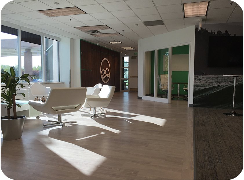 Grow office lobby seating area