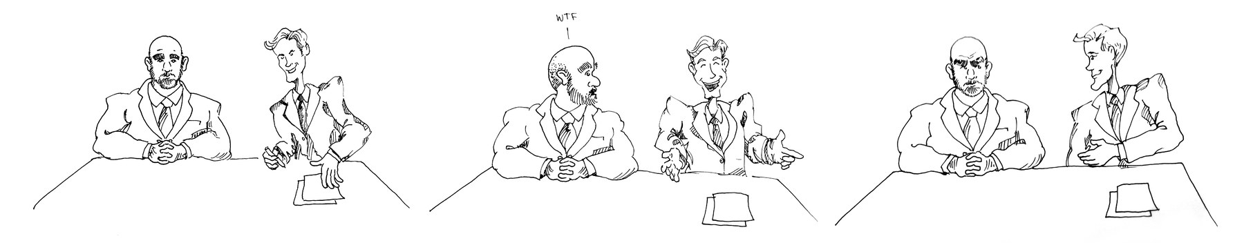 Early character sketches for the HireVue Coach pitch video