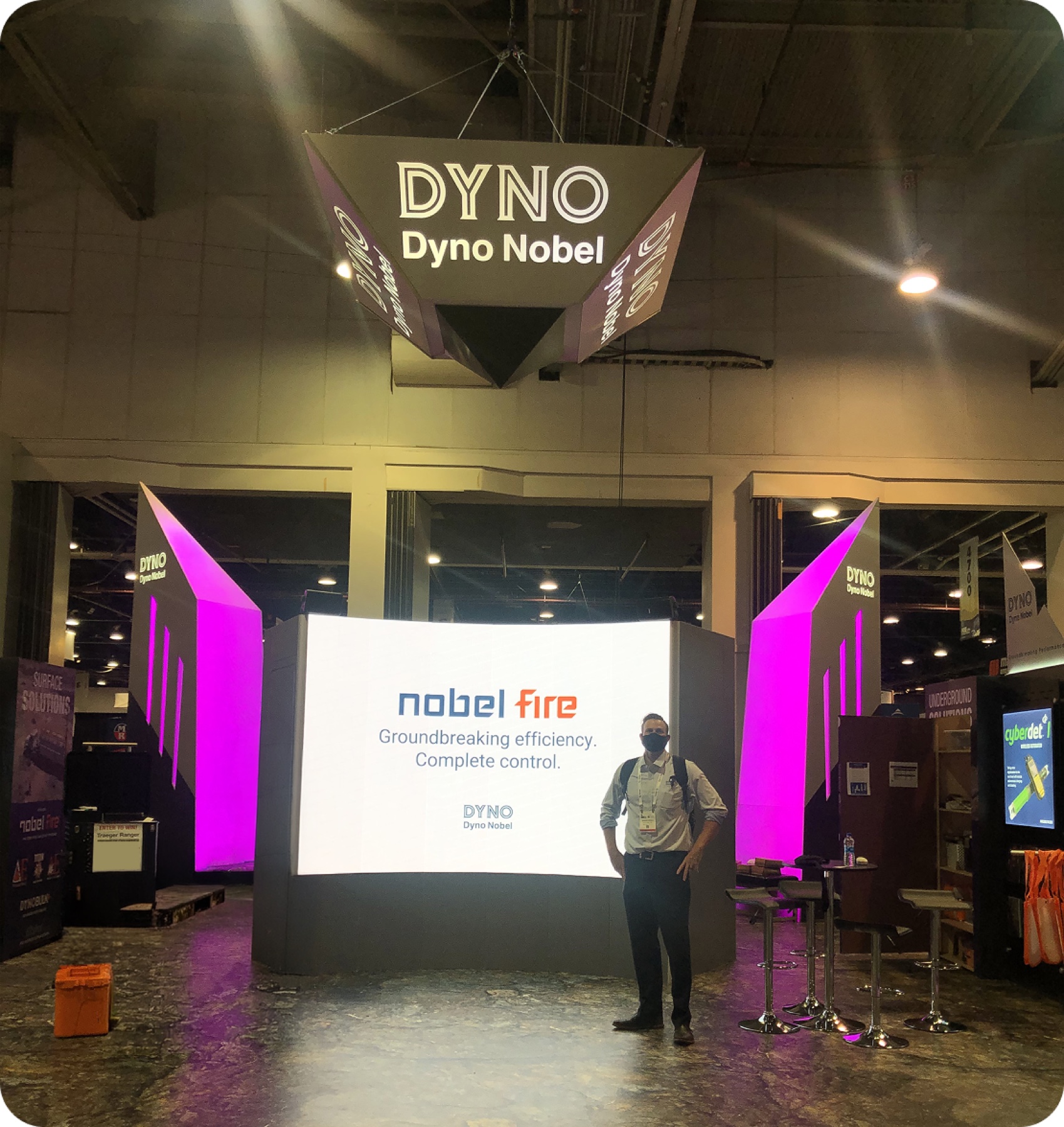 The Nobel Fire booth at Mine Expo, Las Vegas