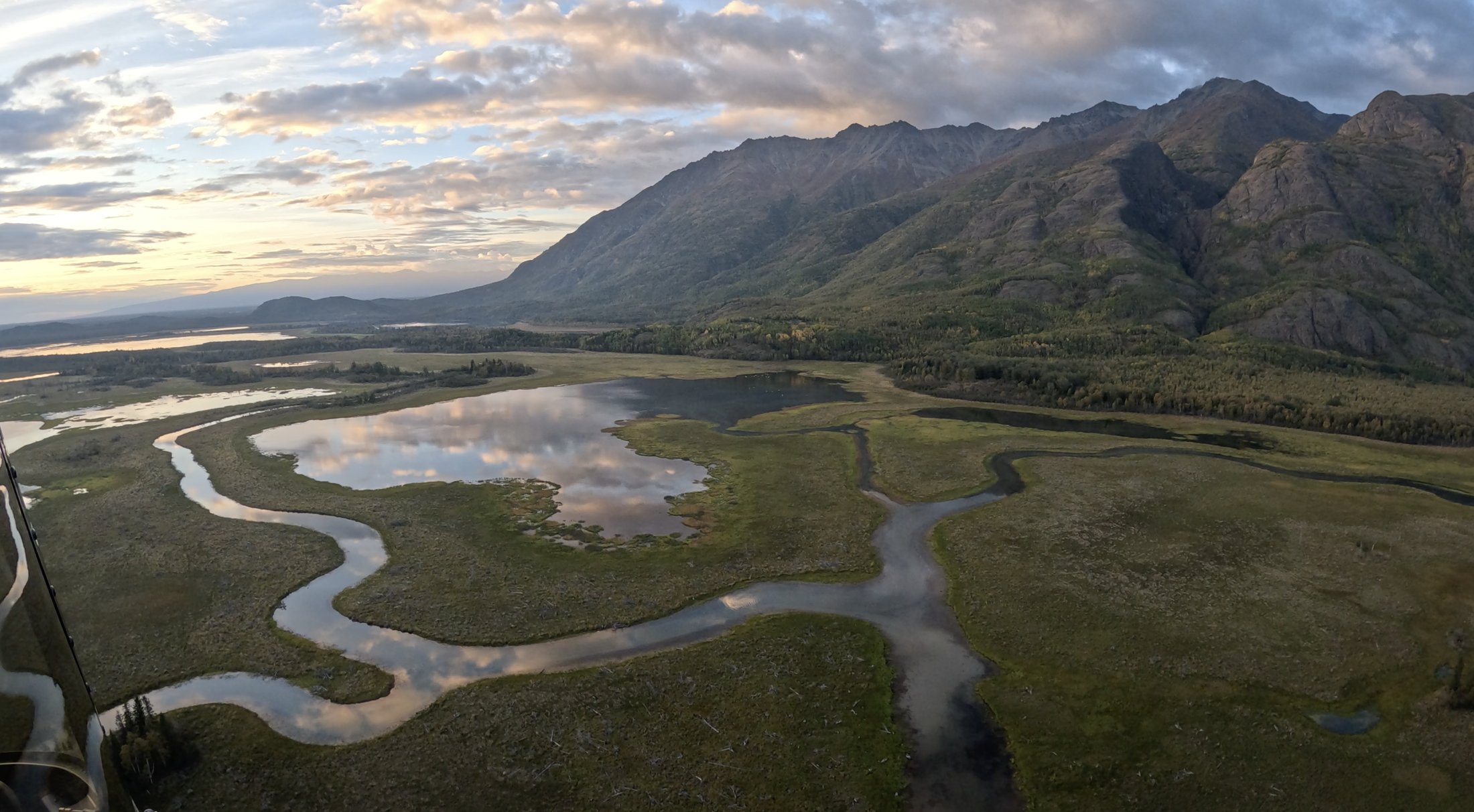 Aerial view of glacier ice fields, Alaska