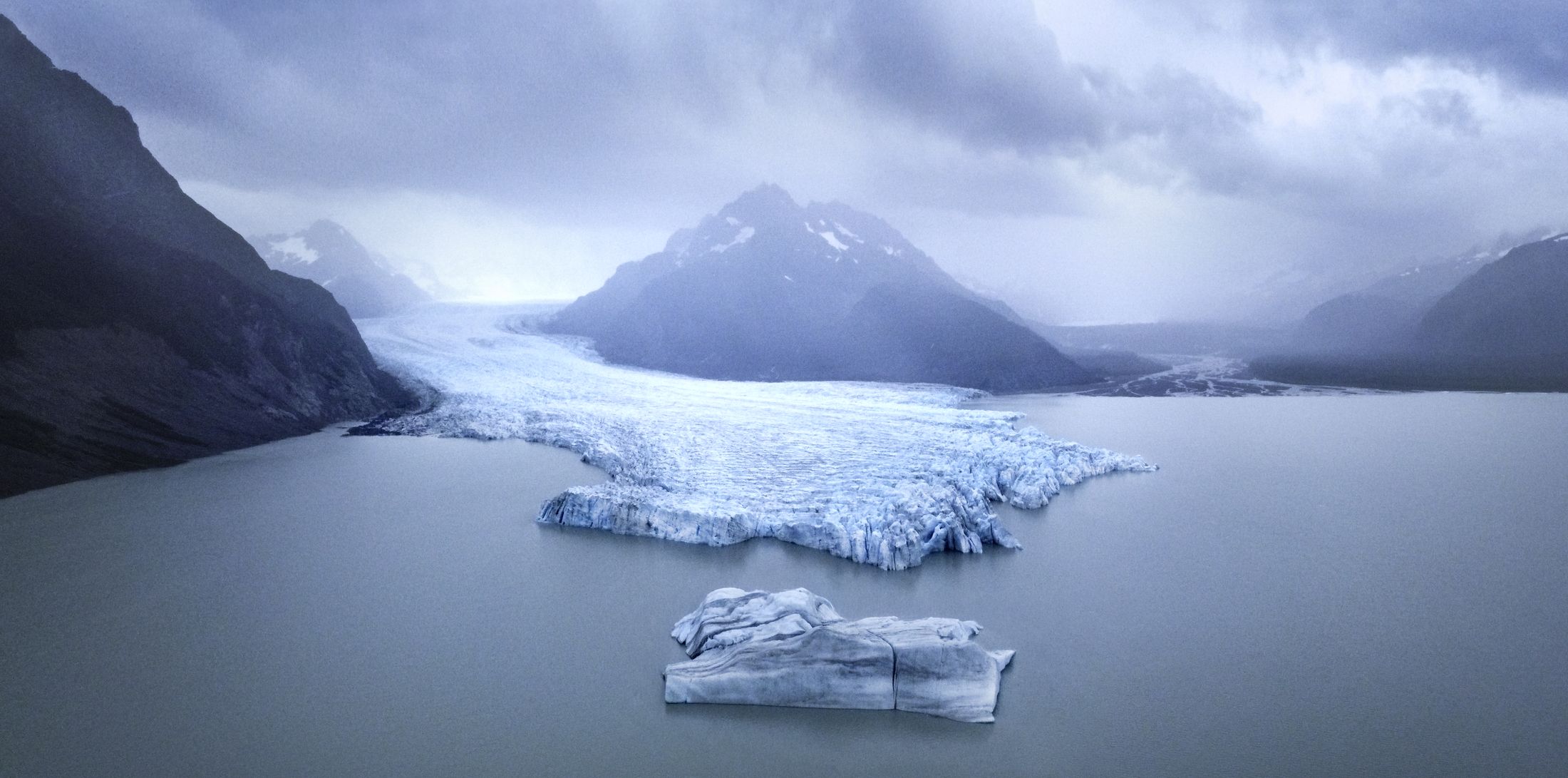 Iceberg floating in a glacial lake, Alaska