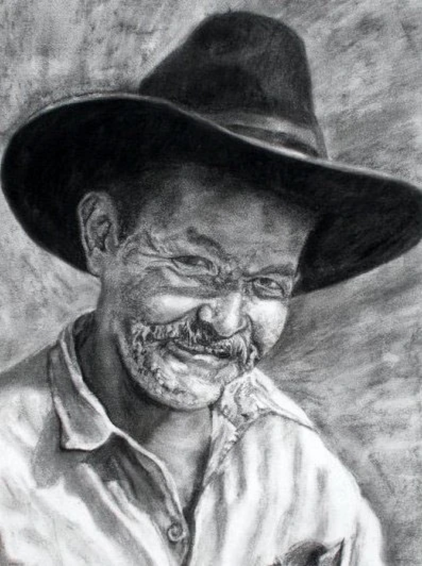 Portrait of a Brazilian friend, charcoal on Canson paper
