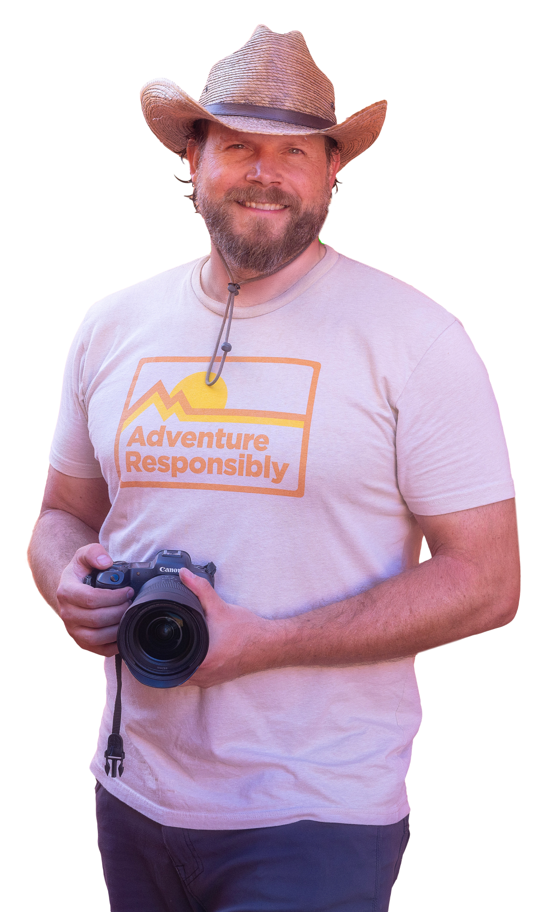 Richard Kimball holding a camera