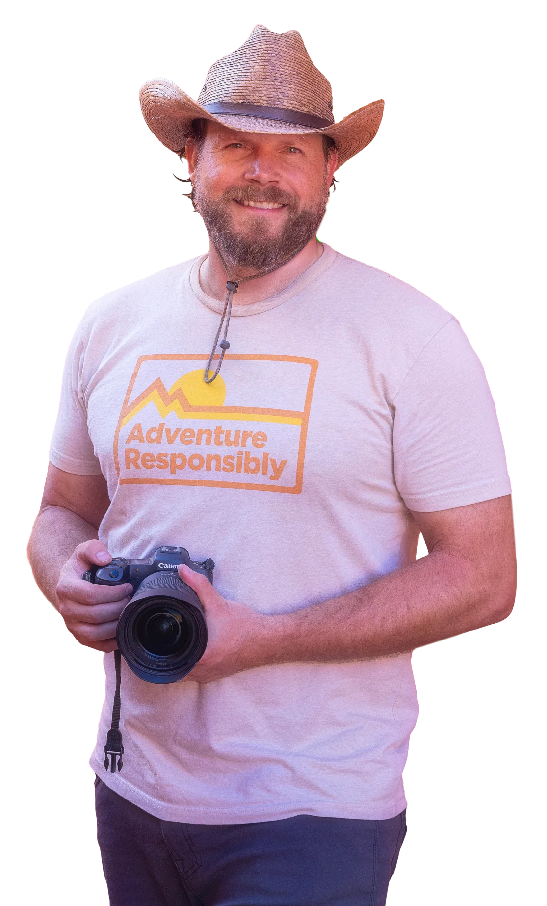 Richard Kimball holding a camera