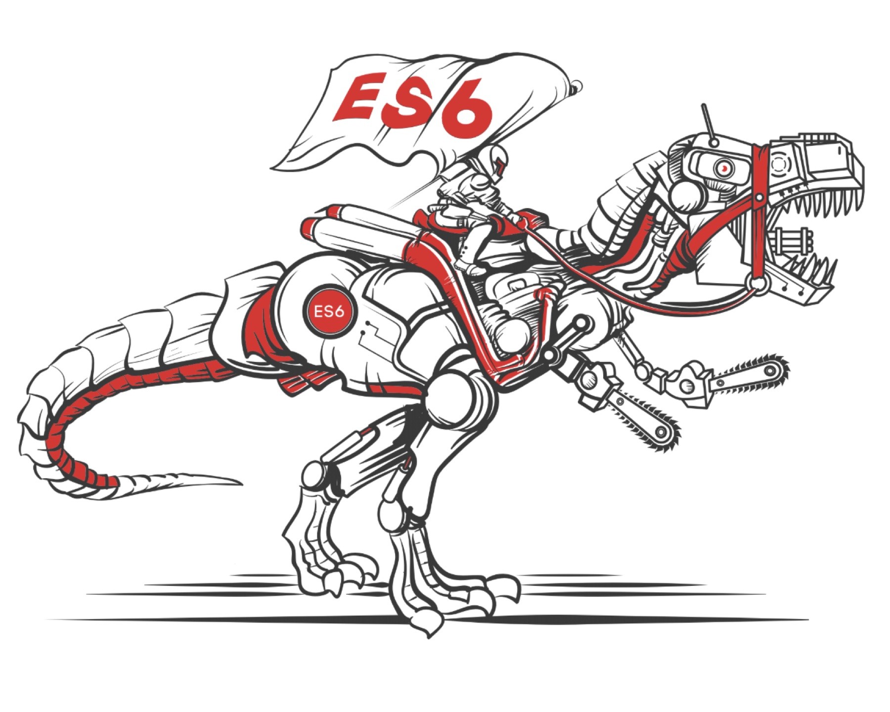 UtahJS 2015 Harness Awesome raptor illustration, flat art