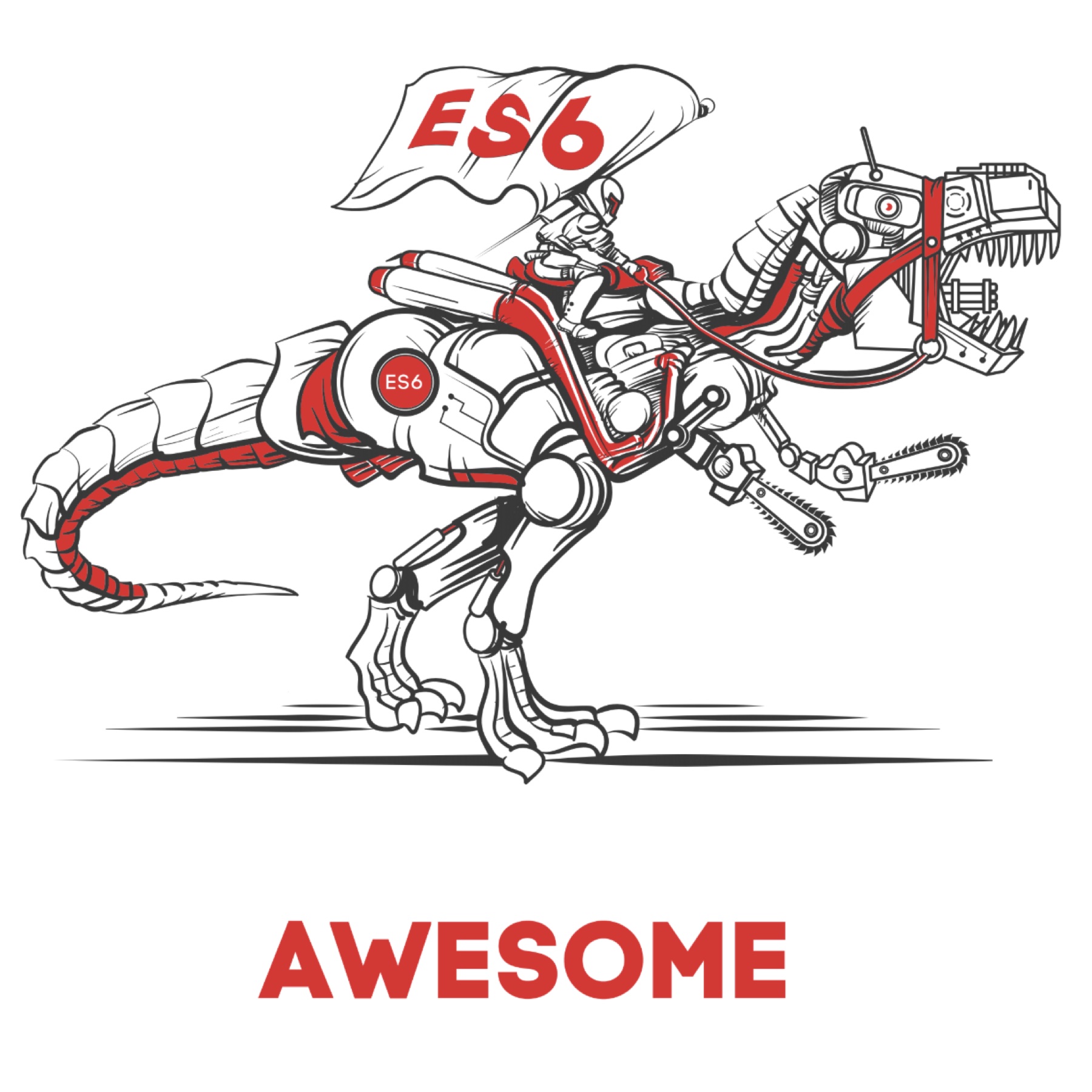 UtahJS 2015 Harness Awesome raptor illustration, flat art