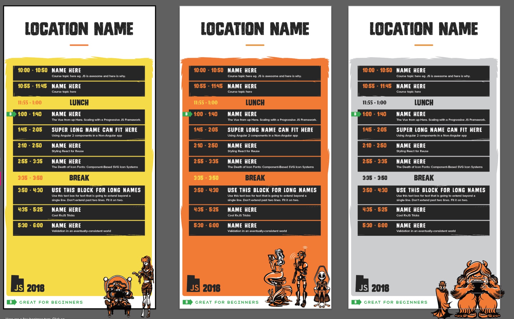 UtahJS 2018 schedule poster template