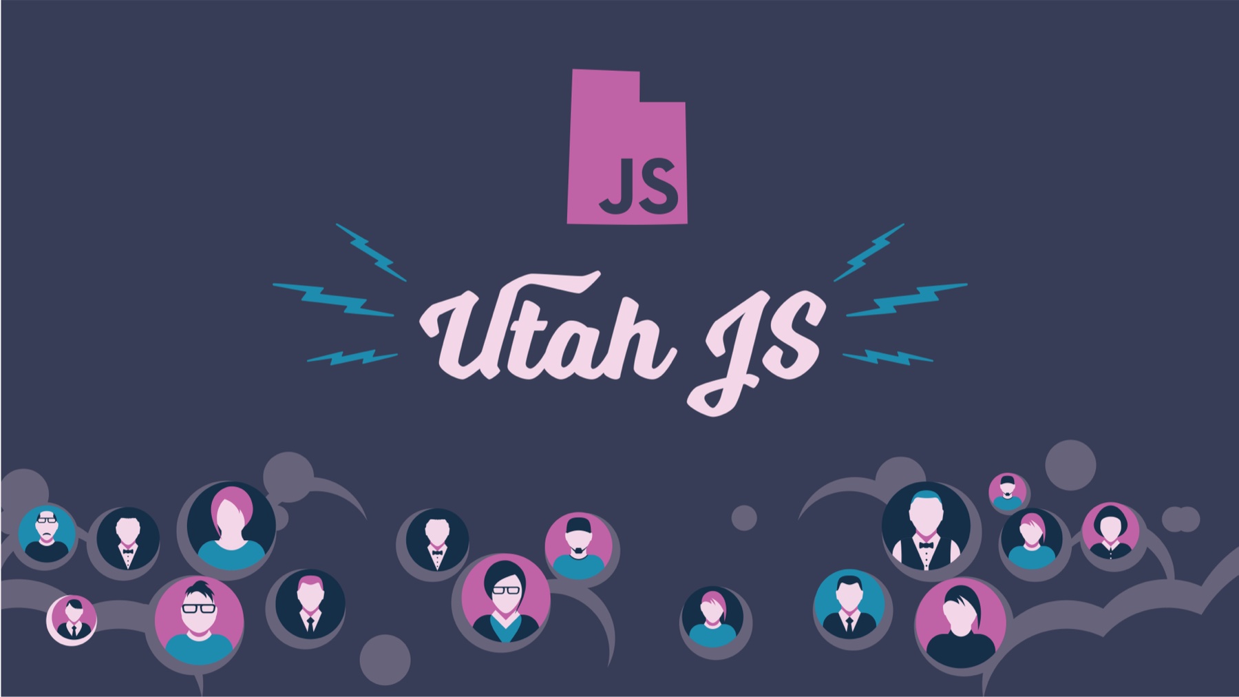 UtahJS 2021 community banner with attendee avatars